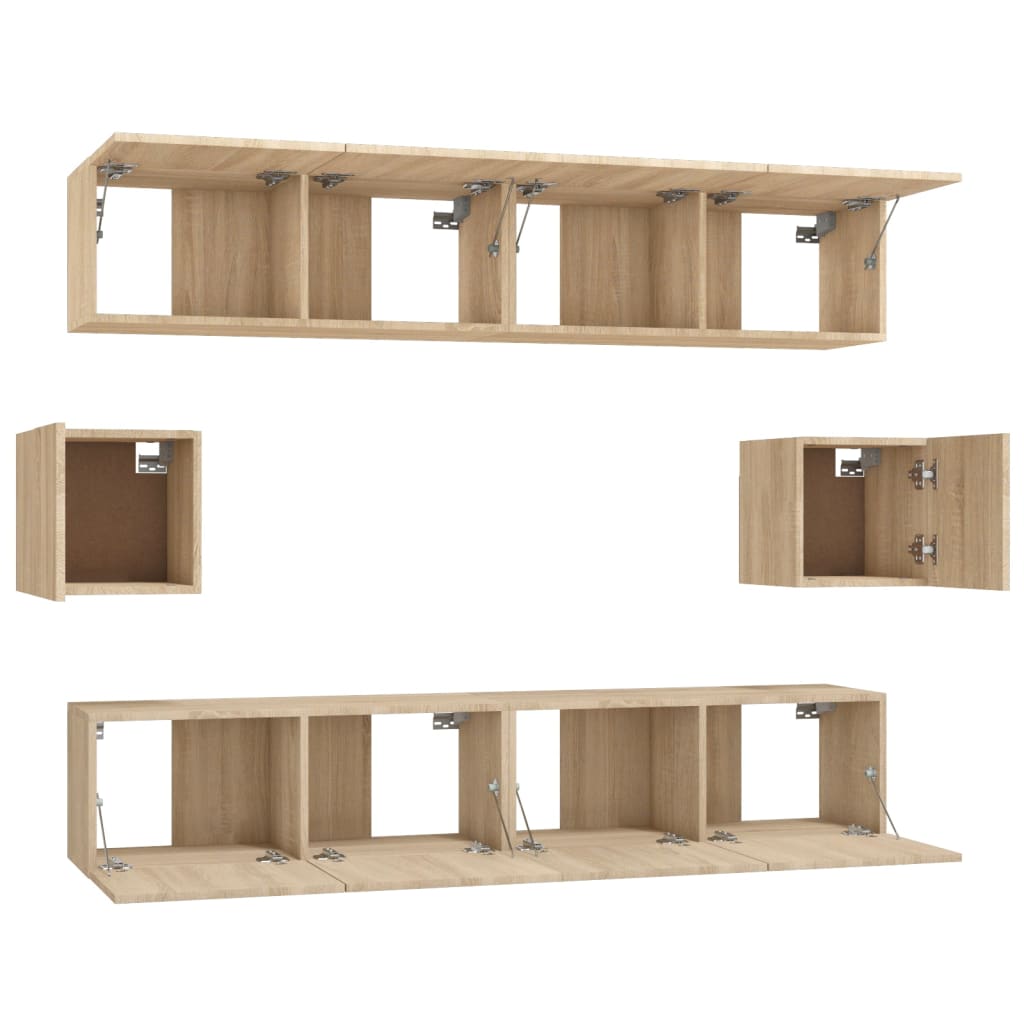 Ensemble de meubles TV 6 pcs Chêne sonoma Bois d'ingénierie - XIOS