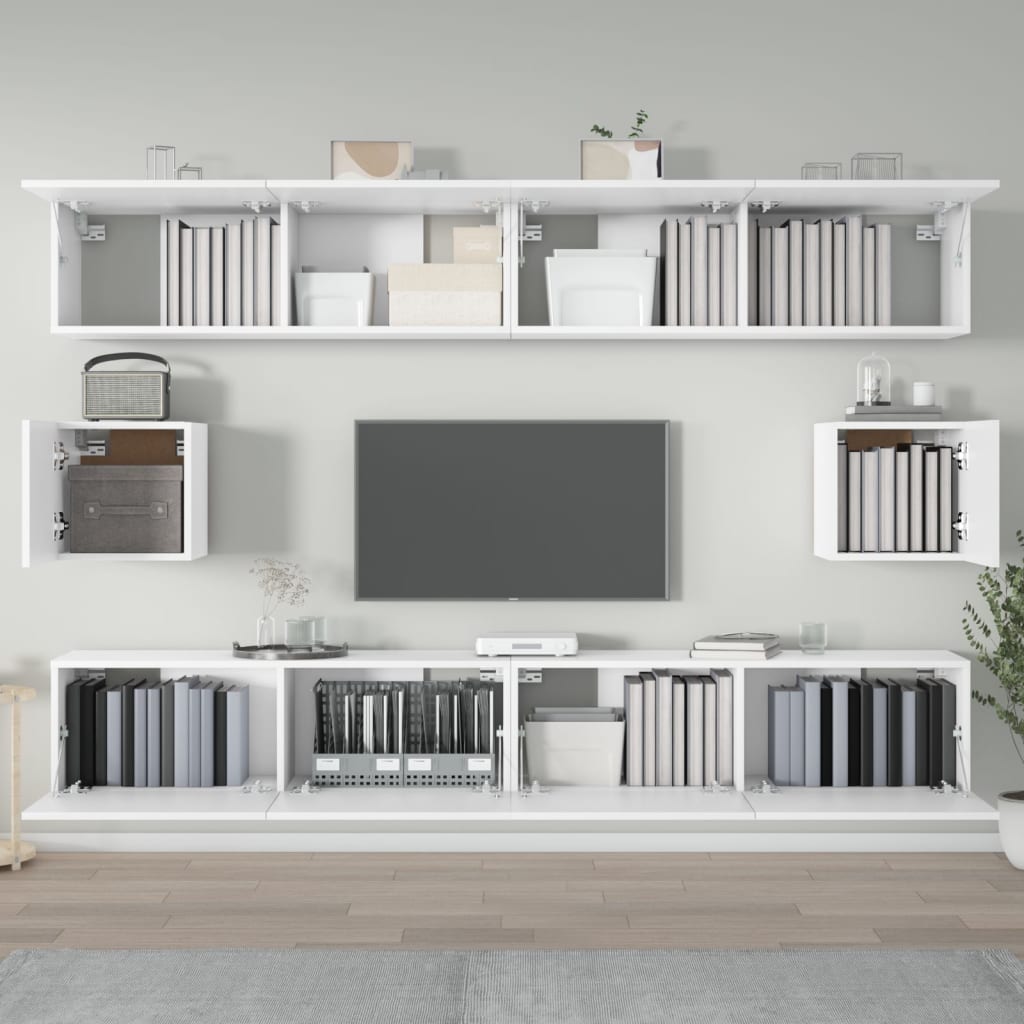 Ensemble de meubles TV 6 pcs Blanc Bois d'ingénierie - XIOS