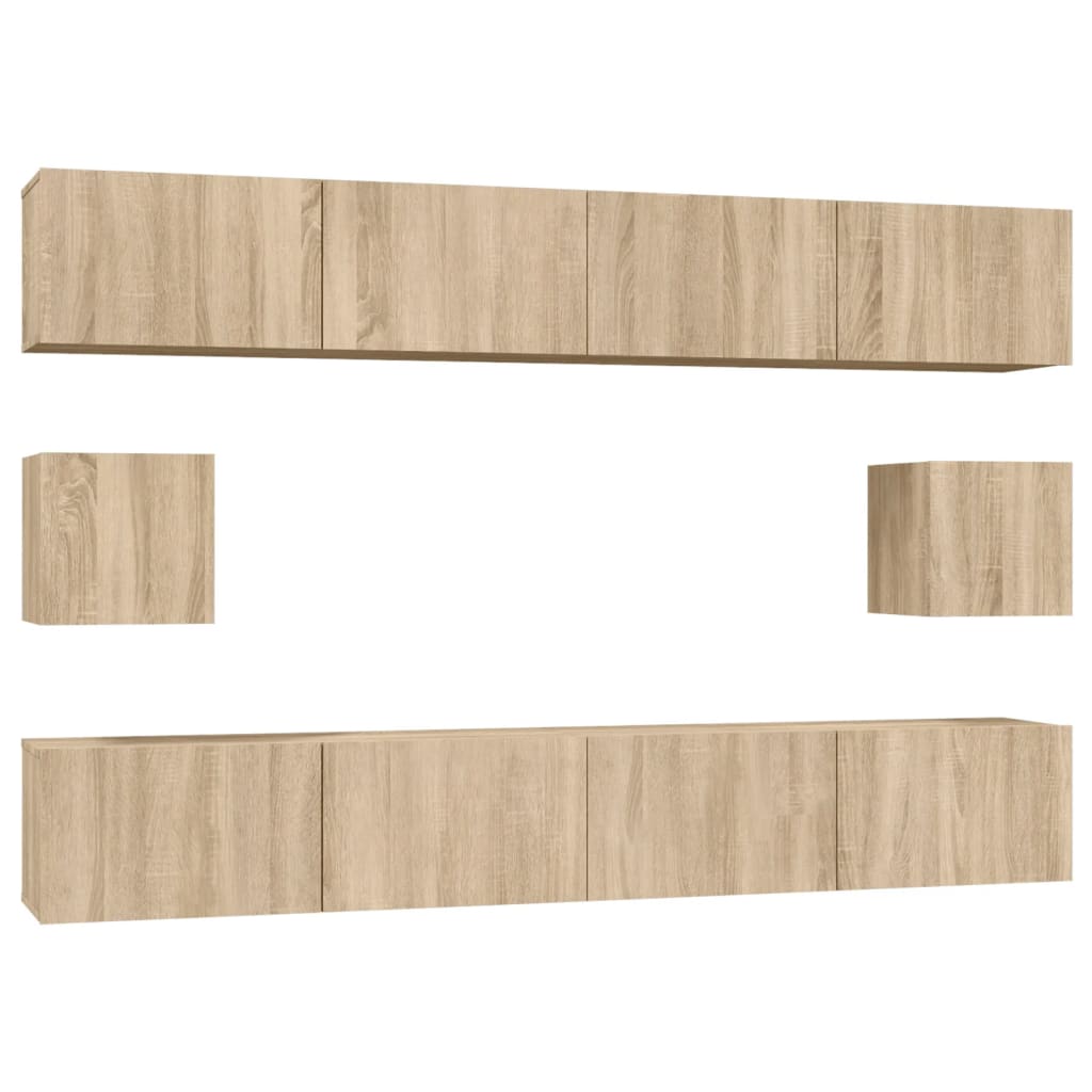Ensemble de meubles TV 6 pcs Chêne sonoma Bois d'ingénierie - XIOS