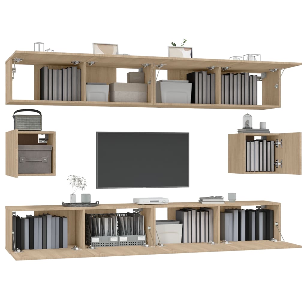 Ensemble de meubles TV 6 pcs Chêne sonoma Bois d'ingénierie - XIOS