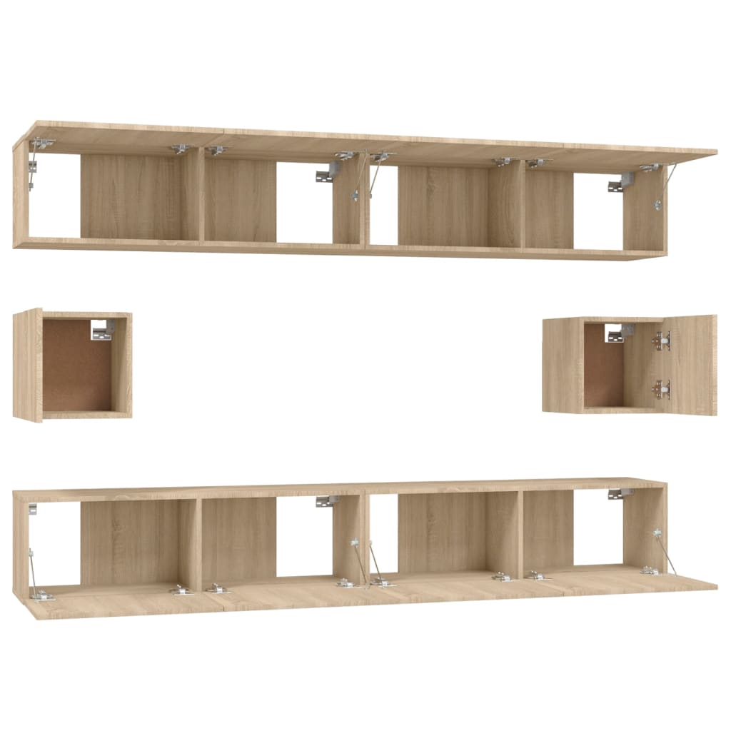 Ensemble de meubles TV 6 pcs Chêne sonoma Bois d'ingénierie - XIOS