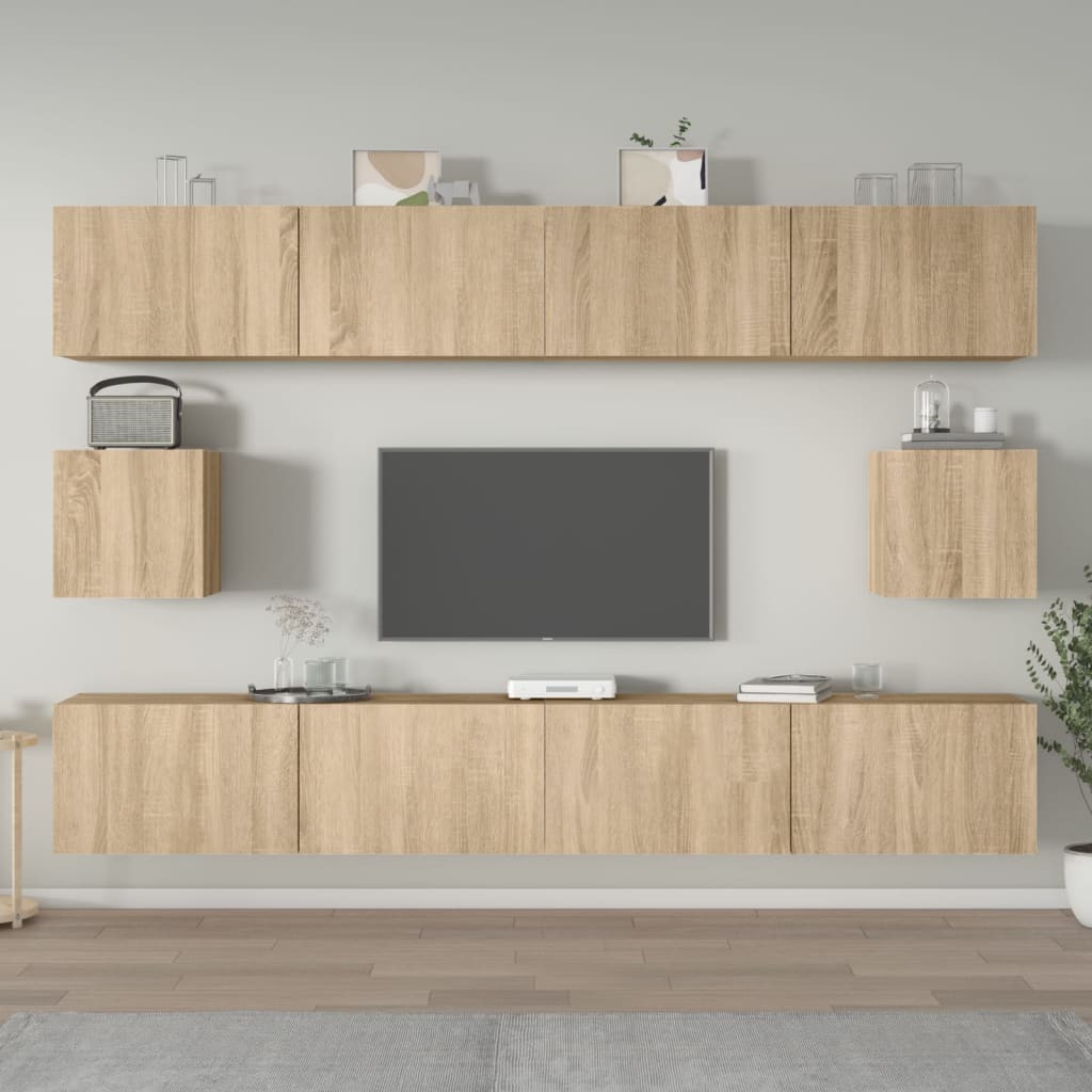 Ensemble de meubles TV 6 pcs Chêne sonoma Bois d'ingénierie - XIOS