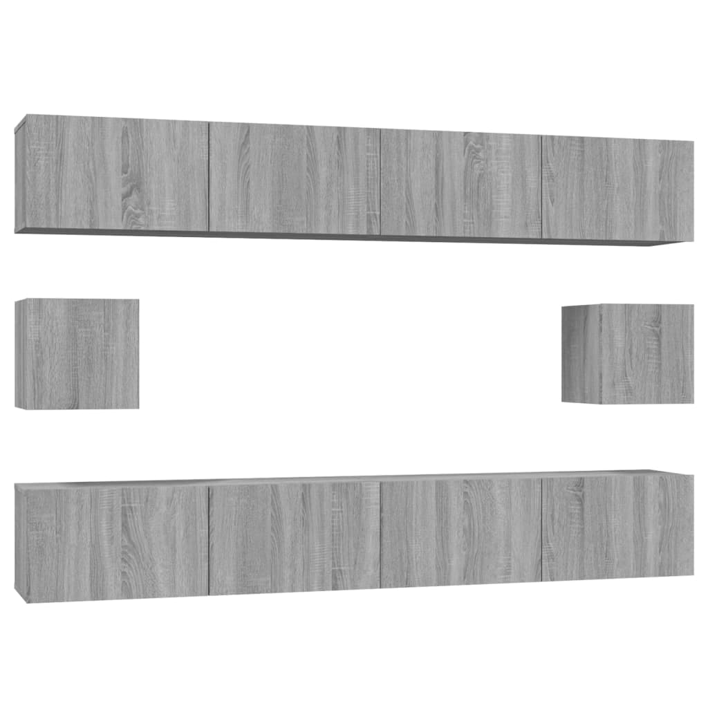 Ensemble de meubles TV 6 pcs Sonoma gris Bois d'ingénierie - XIOS