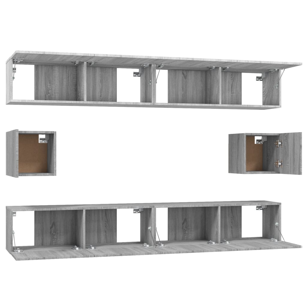 Ensemble de meubles TV 6 pcs Sonoma gris Bois d'ingénierie - XIOS