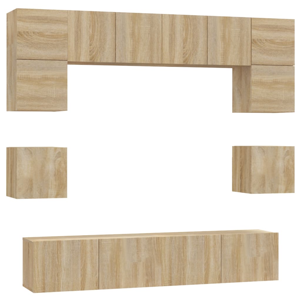 Ensemble de meubles TV 8 pcs Chêne sonoma Bois d'ingénierie - XIOS