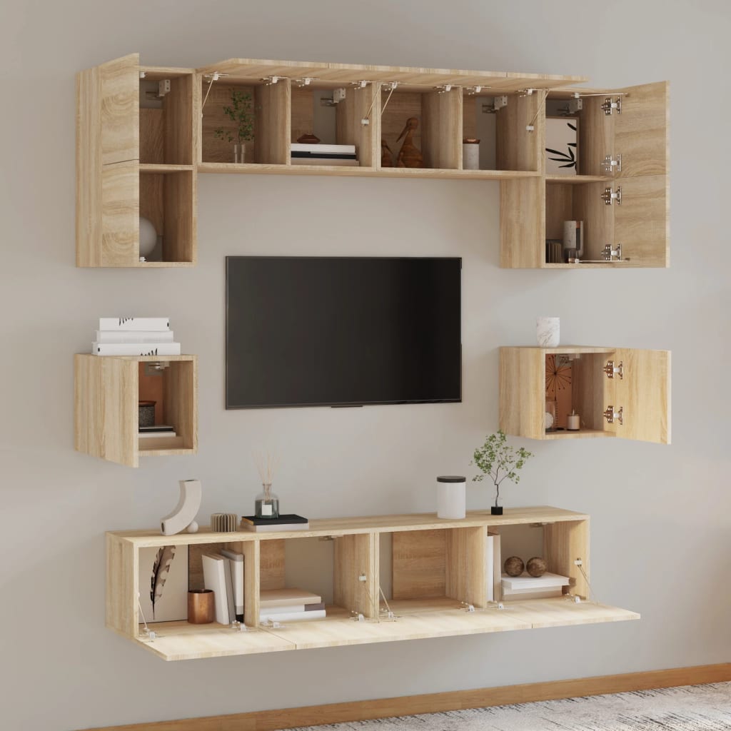 Ensemble de meubles TV 8 pcs Chêne sonoma Bois d'ingénierie - XIOS