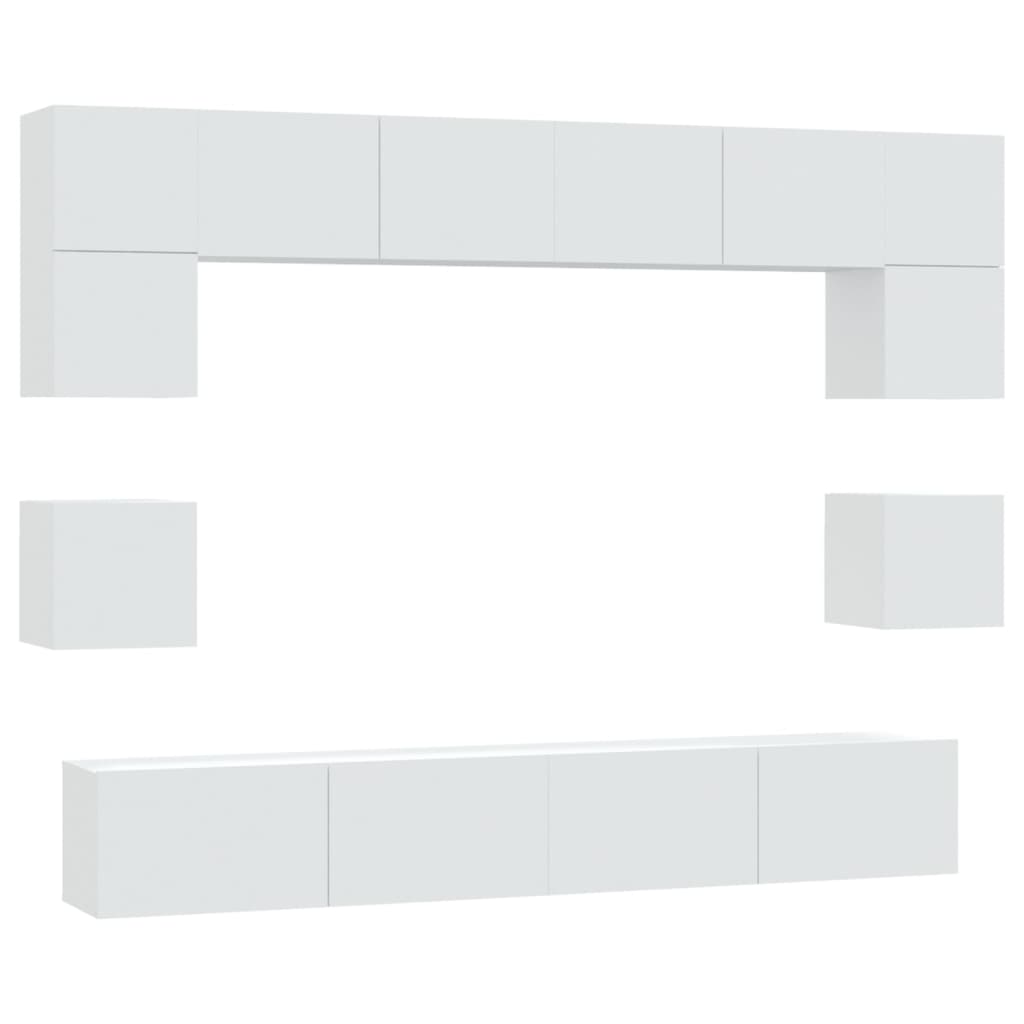 Ensemble de meubles TV 8 pcs Blanc Bois d'ingénierie - XIOS