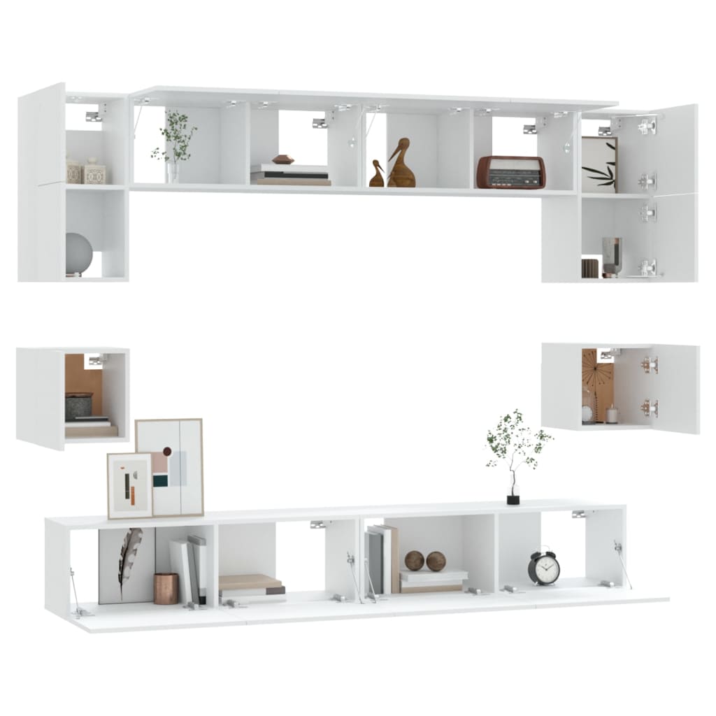 Ensemble de meubles TV 8 pcs Blanc Bois d'ingénierie - XIOS