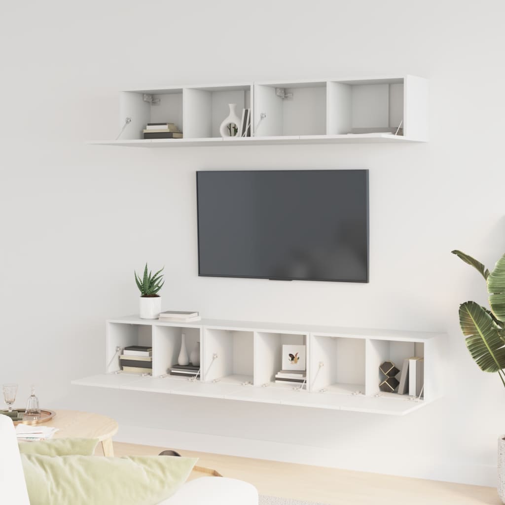 Ensemble de meubles TV 5 pcs Blanc Bois d'ingénierie - XIOS