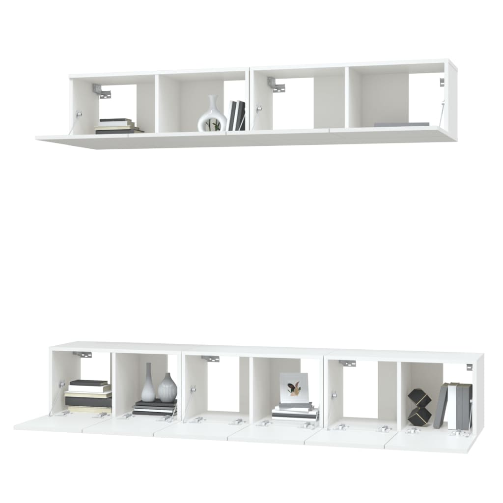 Ensemble de meubles TV 5 pcs Blanc Bois d'ingénierie - XIOS