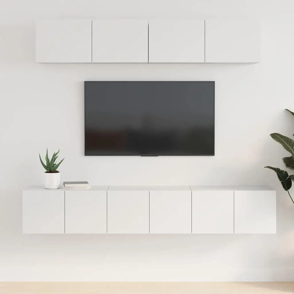 Ensemble de meubles TV 5 pcs Blanc Bois d’ingénierie - XIOS