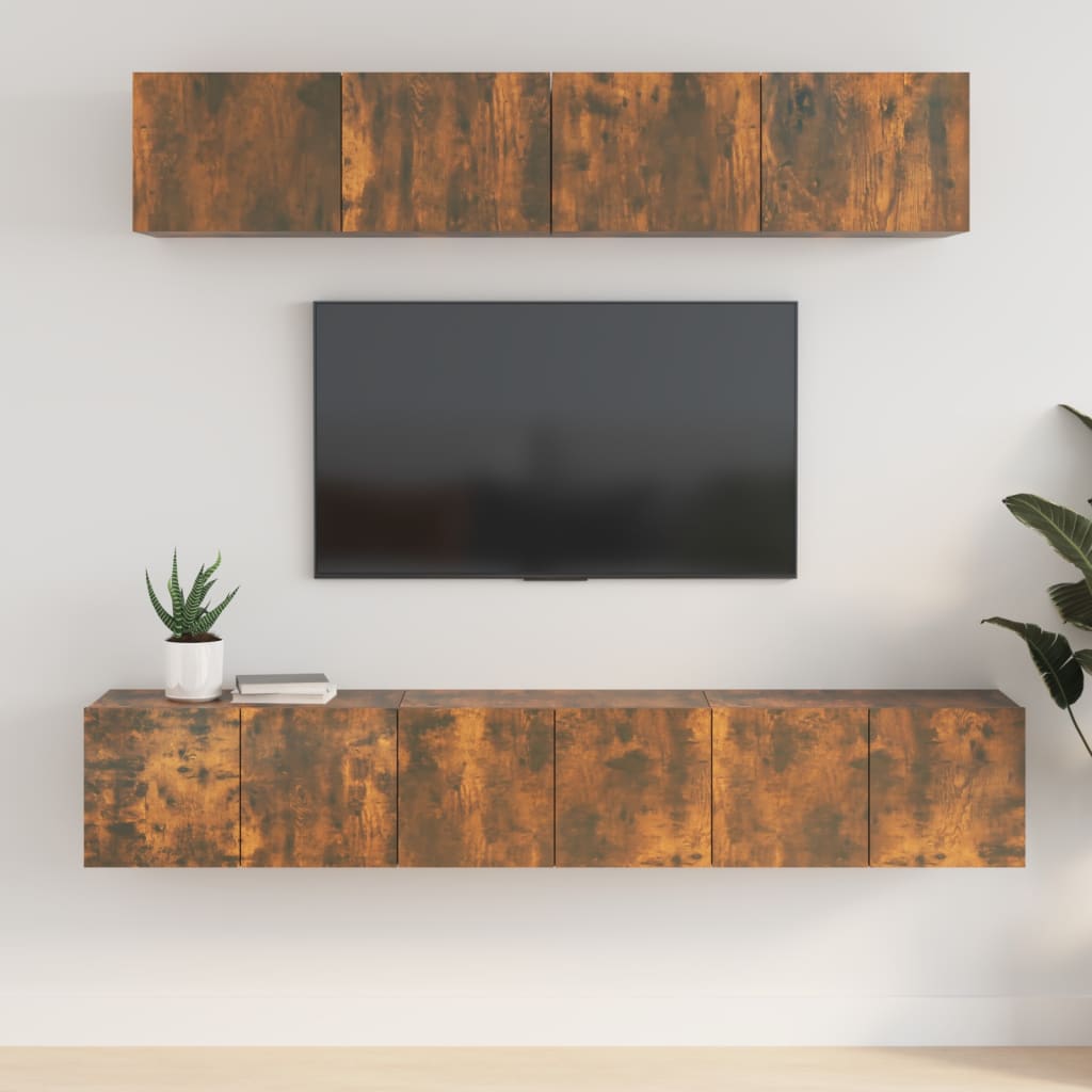 Ensemble de meubles TV 5 pcs Chêne fumé Bois d'ingénierie - XIOS