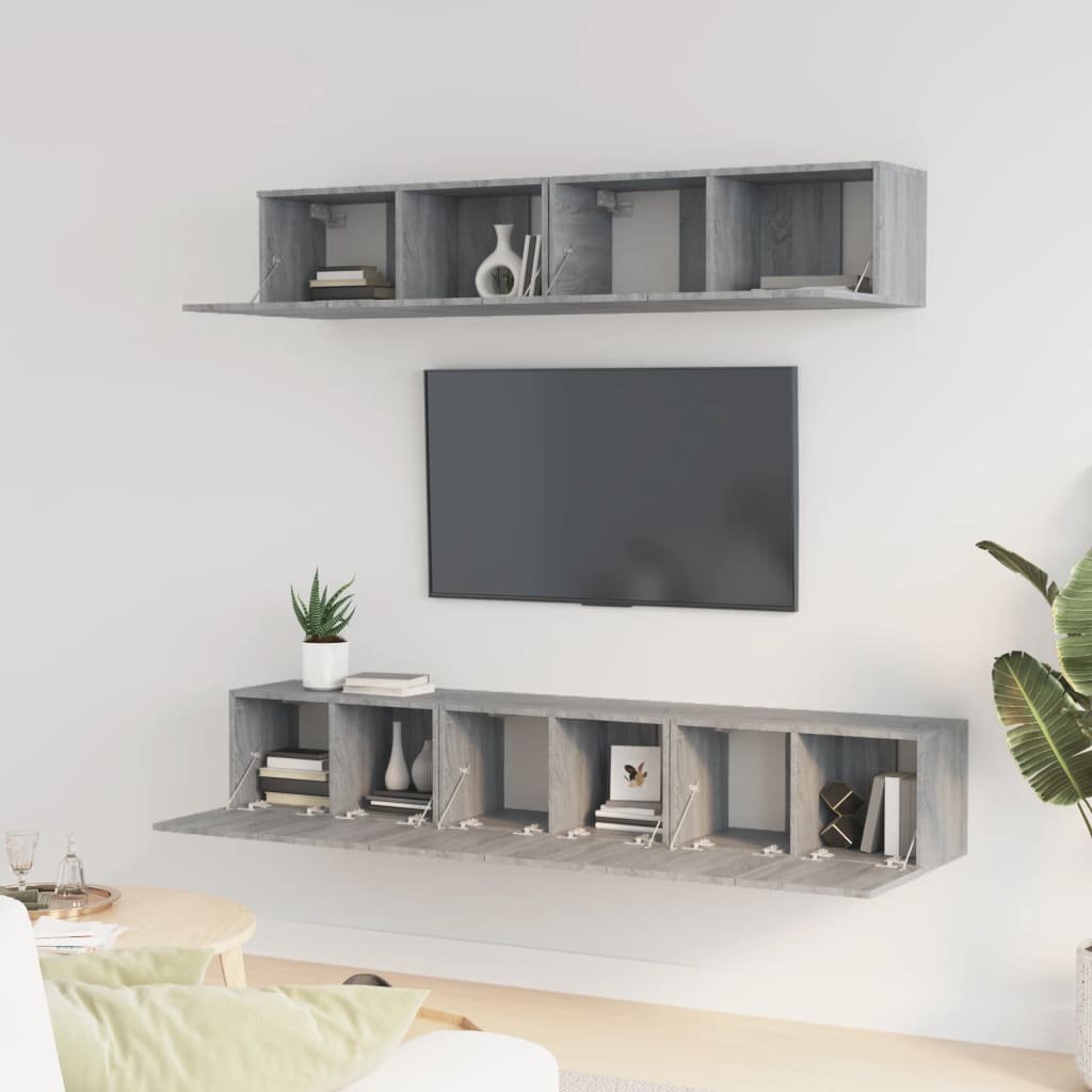 Ensemble de meubles TV 5 pcs Sonoma gris Bois d'ingénierie - XIOS