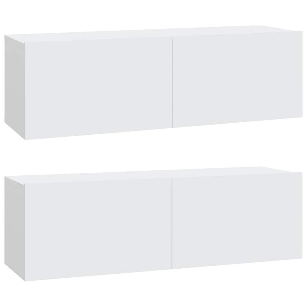 Ensemble de meubles TV 5 pcs Blanc Bois d'ingénierie