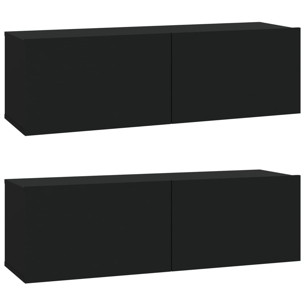 Ensemble de meubles TV 5 pcs Noir Bois d'ingénierie Meubles TV vidaXL