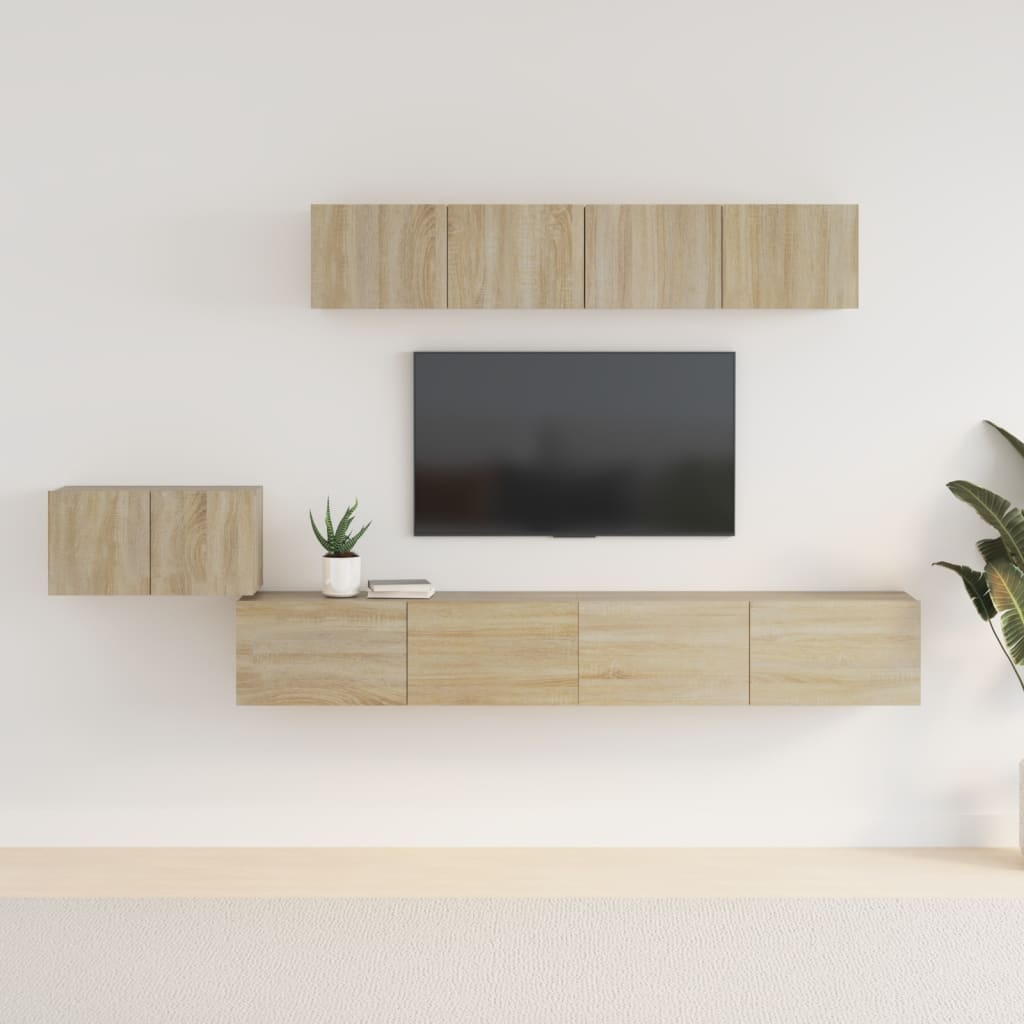 Ensemble de meubles TV 5 pcs Chêne sonoma Bois d'ingénierie - XIOS
