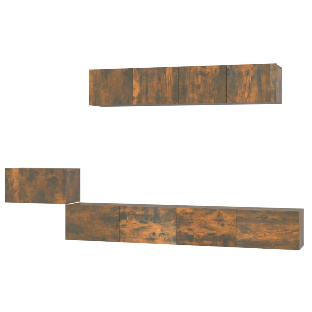 Ensemble de meubles TV 5 pcs Chêne fumé Bois d'ingénierie - XIOS