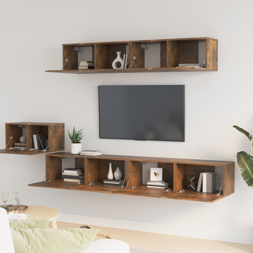 Ensemble de meubles TV 5 pcs Chêne fumé Bois d'ingénierie - XIOS