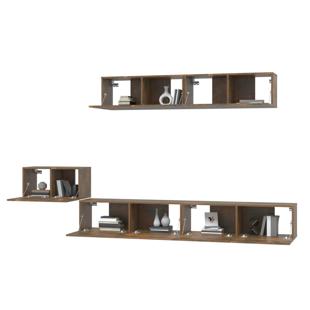 Ensemble de meubles TV 5 pcs Chêne fumé Bois d'ingénierie - XIOS