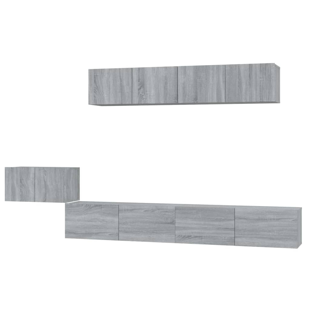 Ensemble de meubles TV 5 pcs Sonoma gris Bois d'ingénierie - XIOS