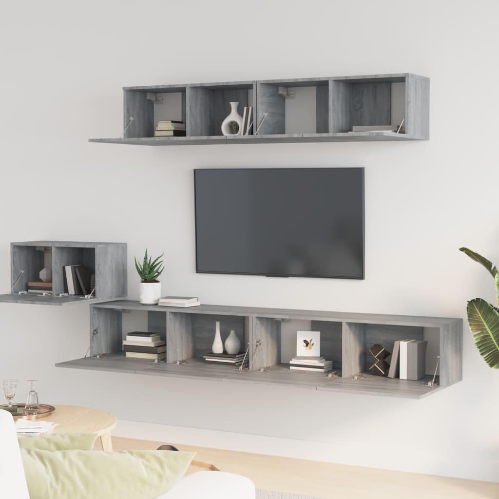 Ensemble de meubles TV 5 pcs Sonoma gris Bois d'ingénierie - XIOS