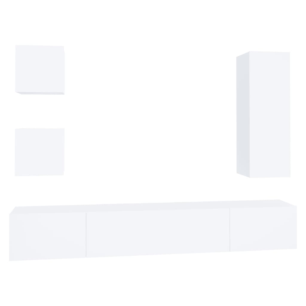 Ensemble de meubles TV 5 pcs Blanc Bois d'ingénierie - XIOS