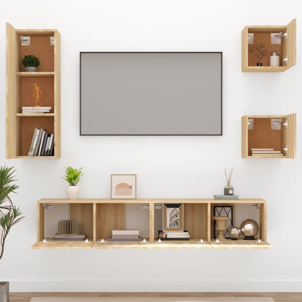 Ensemble de meubles TV 5 pcs Chêne sonoma Bois d'ingénierie - XIOS