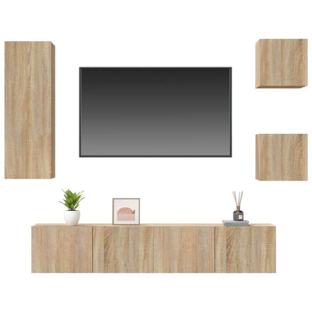Ensemble de meubles TV 5 pcs Chêne sonoma Bois d'ingénierie - XIOS