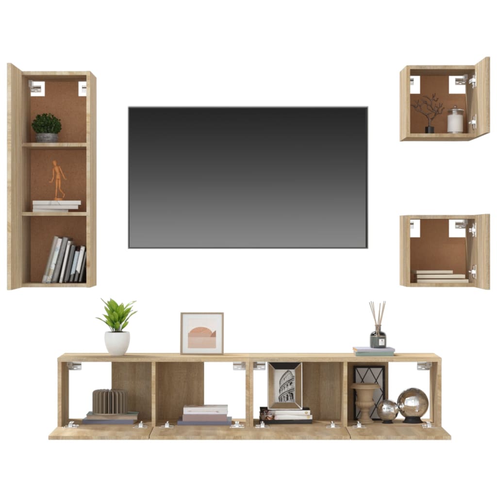 Ensemble de meubles TV 5 pcs Chêne sonoma Bois d'ingénierie - XIOS