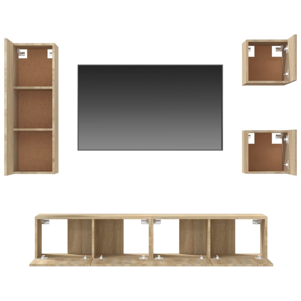 Ensemble de meubles TV 5 pcs Chêne sonoma Bois d'ingénierie - XIOS