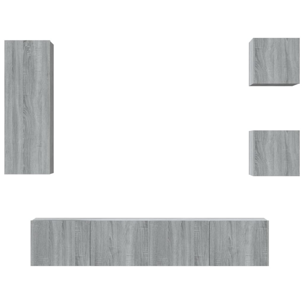 Ensemble de meubles TV 5 pcs Sonoma gris Bois d'ingénierie - XIOS