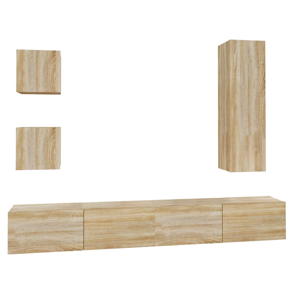 Ensemble de meubles TV 5 pcs Chêne sonoma Bois d'ingénierie - XIOS