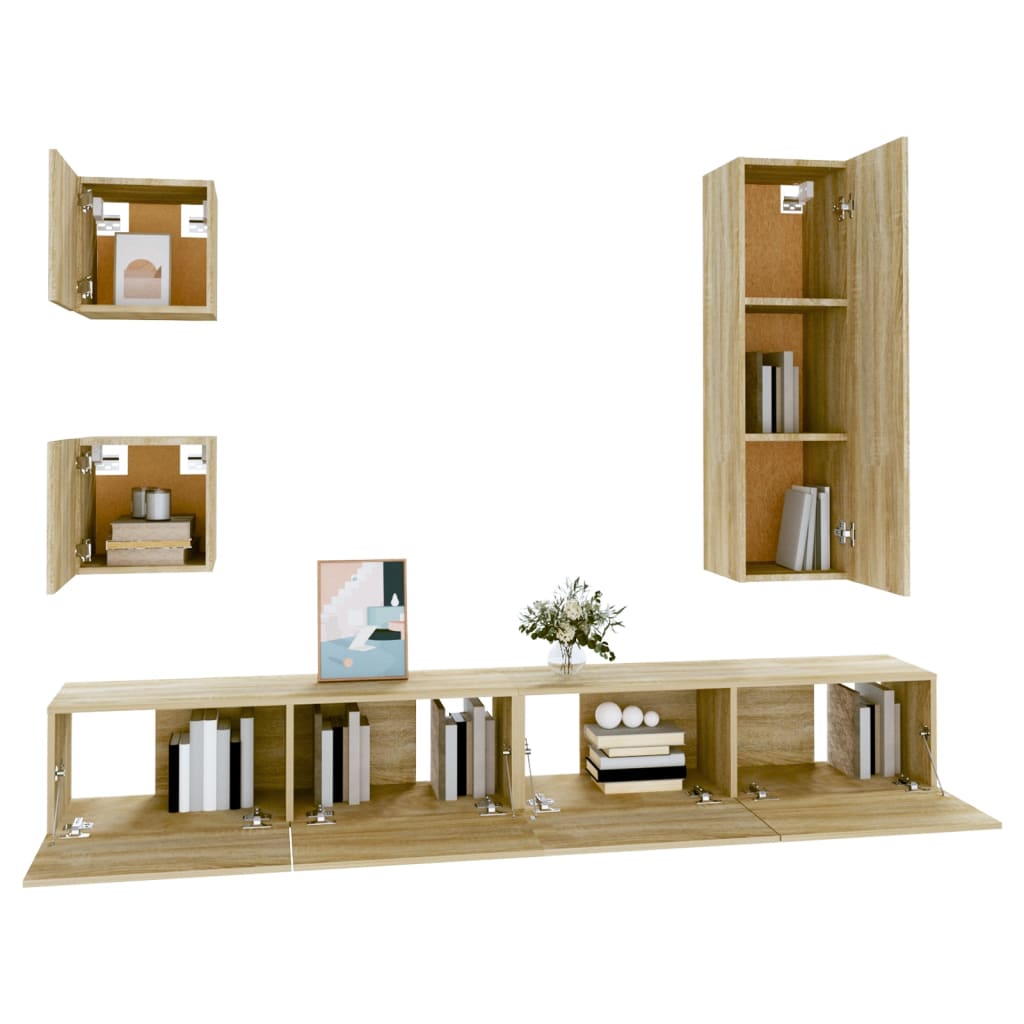 Ensemble de meubles TV 5 pcs Chêne sonoma Bois d'ingénierie - XIOS