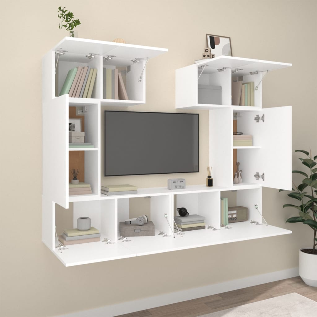 Ensemble de meubles TV 6 pcs Blanc Bois d'ingénierie - XIOS
