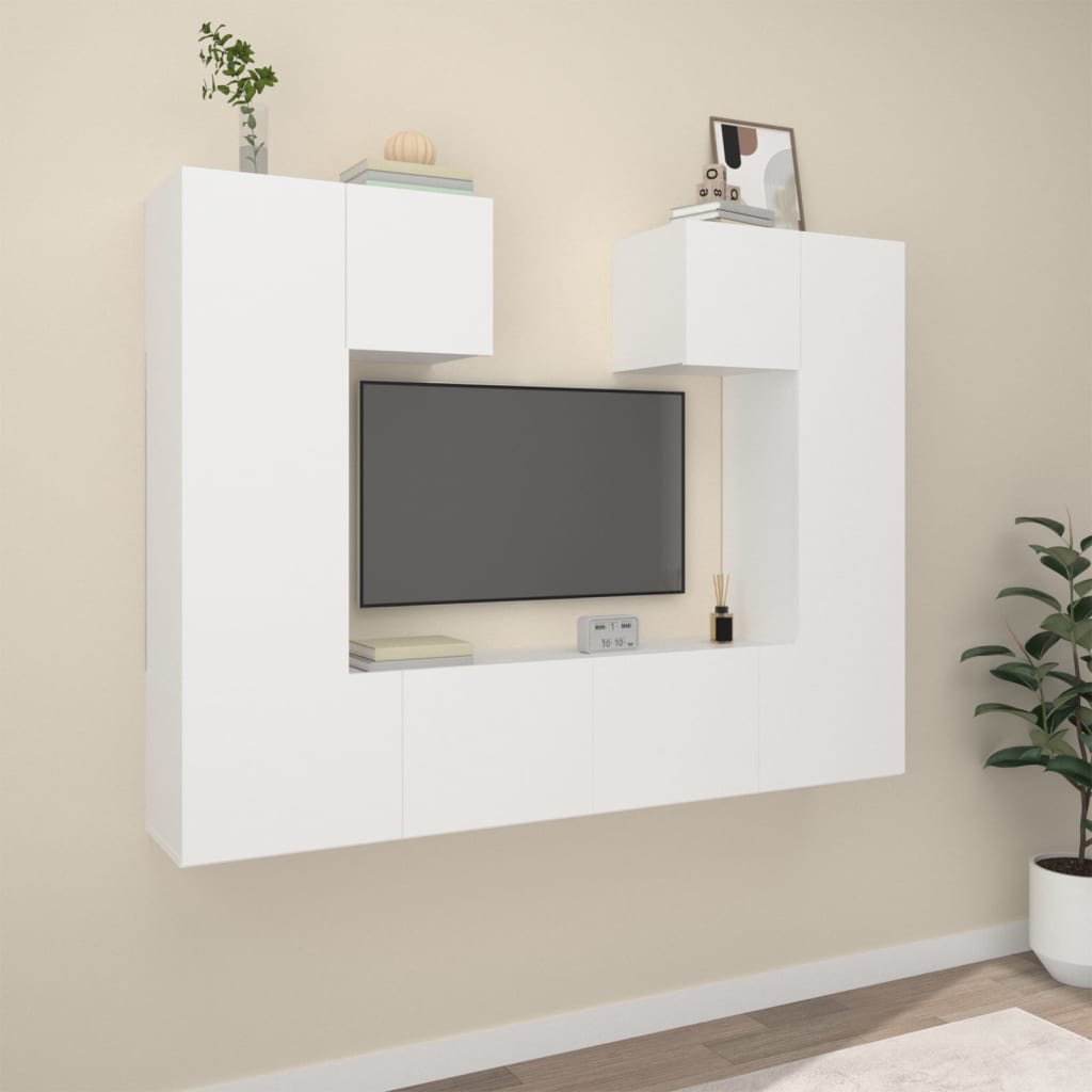 Ensemble de meubles TV 6 pcs Blanc Bois d'ingénierie - XIOS