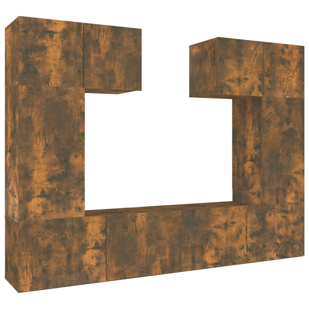 Ensemble de meubles TV 6 pcs Chêne fumé Bois d'ingénierie - XIOS