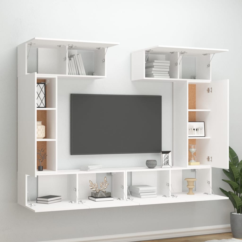 Ensemble de meubles TV 6 pcs Blanc Bois d'ingénierie - XIOS