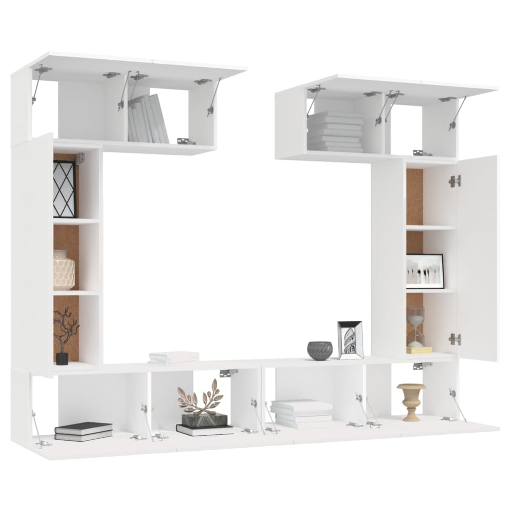 Ensemble de meubles TV 6 pcs Blanc Bois d'ingénierie - XIOS