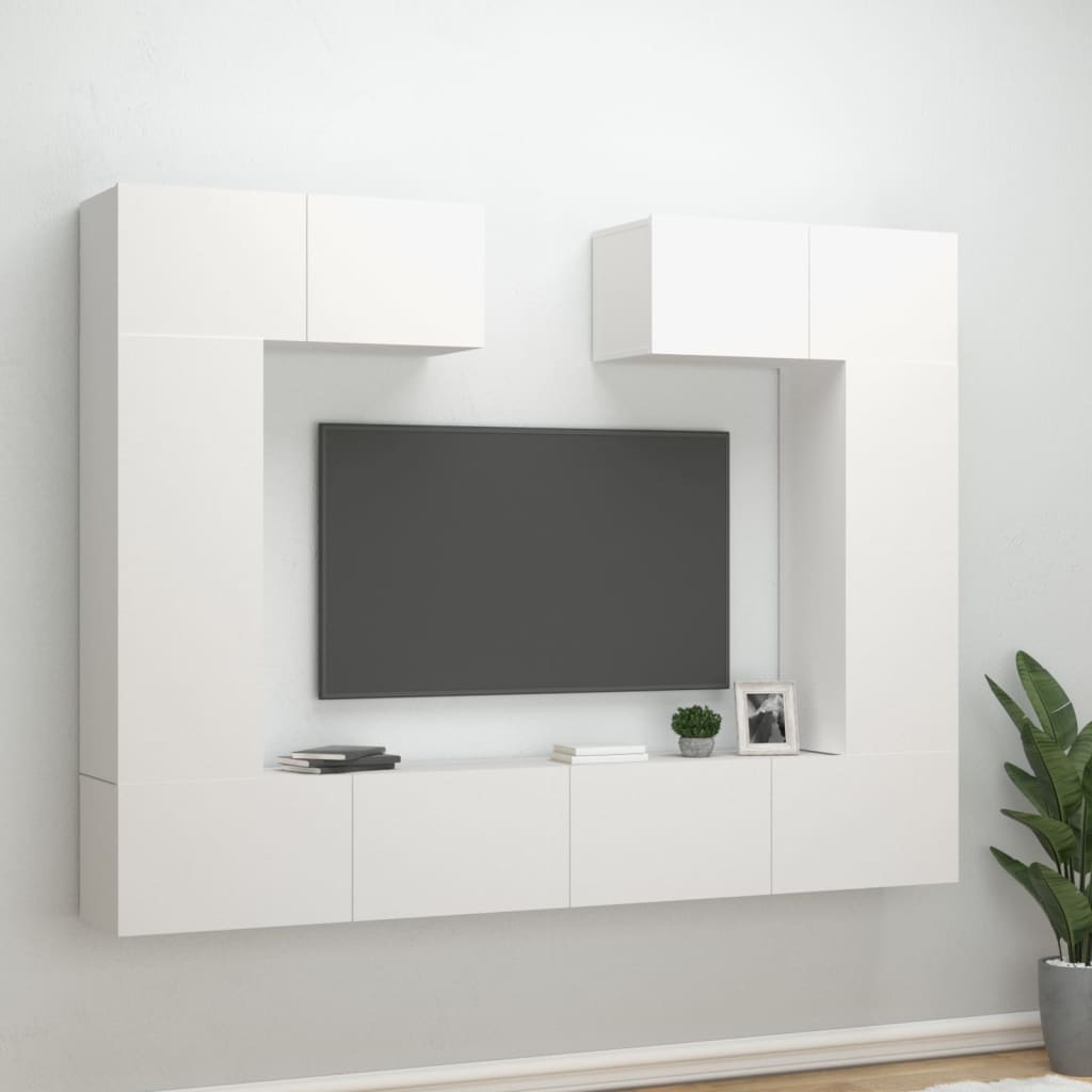 Ensemble de meubles TV 6 pcs Blanc Bois d'ingénierie - XIOS