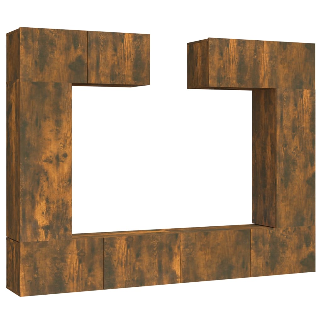 Ensemble de meubles TV 6 pcs Chêne fumé Bois d'ingénierie - XIOS