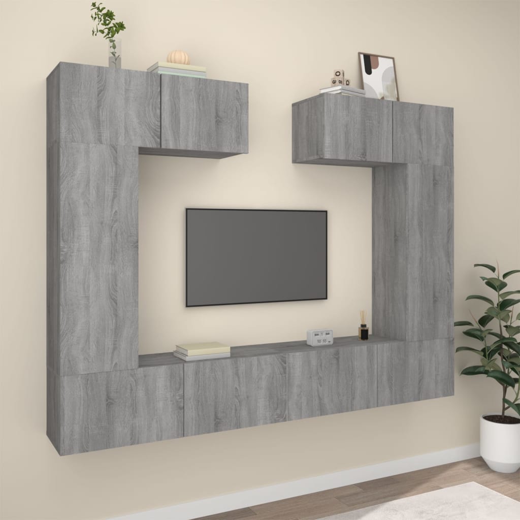 Ensemble de meubles TV 6 pcs Sonoma gris Bois d'ingénierie - XIOS