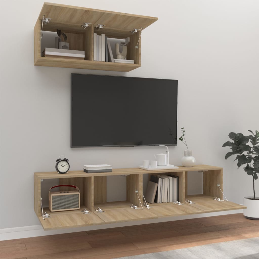 Ensemble de meubles TV 3 pcs Chêne sonoma Bois d'ingénierie - XIOS