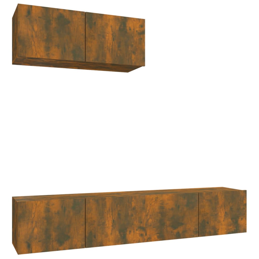 Ensemble de meubles TV 3 pcs Chêne fumé Bois d'ingénierie - XIOS