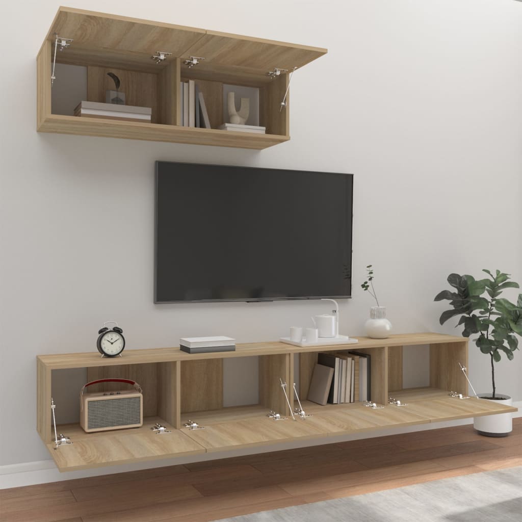 Ensemble de meubles TV 3 pcs Chêne sonoma Bois d'ingénierie - XIOS
