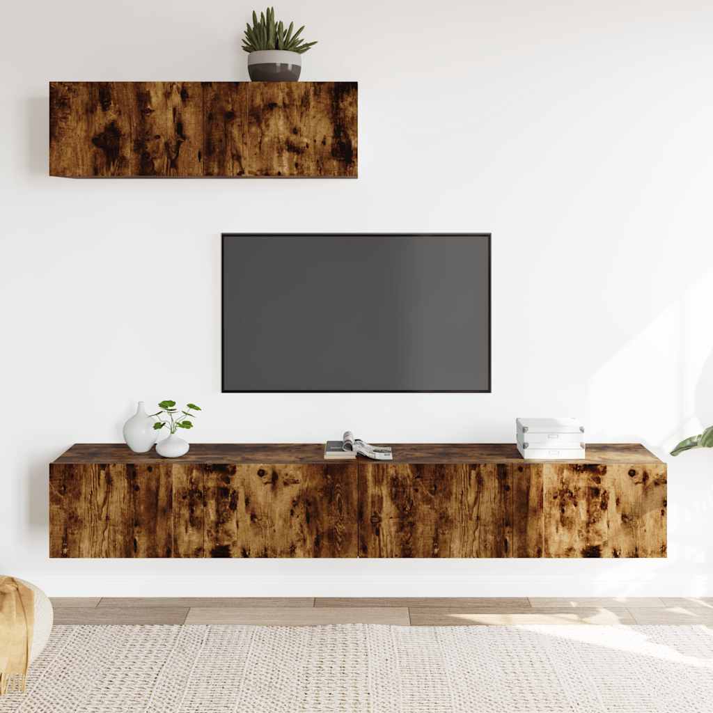 Ensemble de meubles TV 3 pcs Chêne fumé Bois d'ingénierie - XIOS