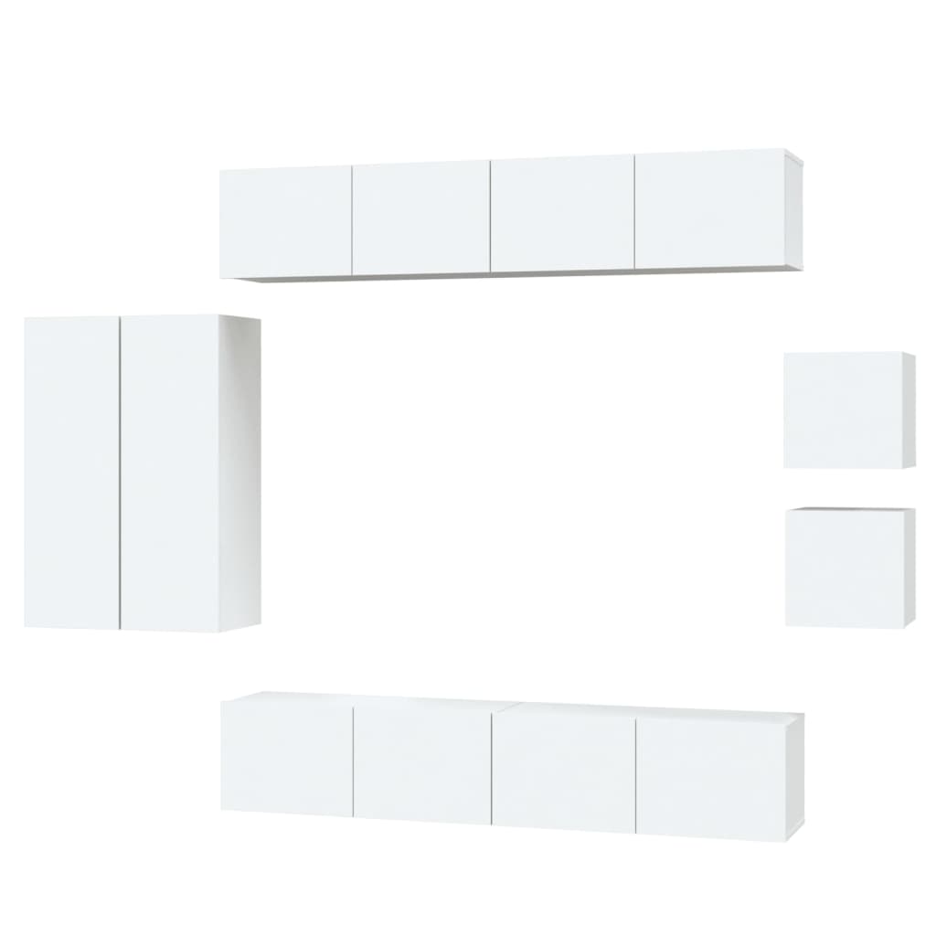 Ensemble de meubles TV 8 pcs Blanc Bois d'ingénierie - XIOS