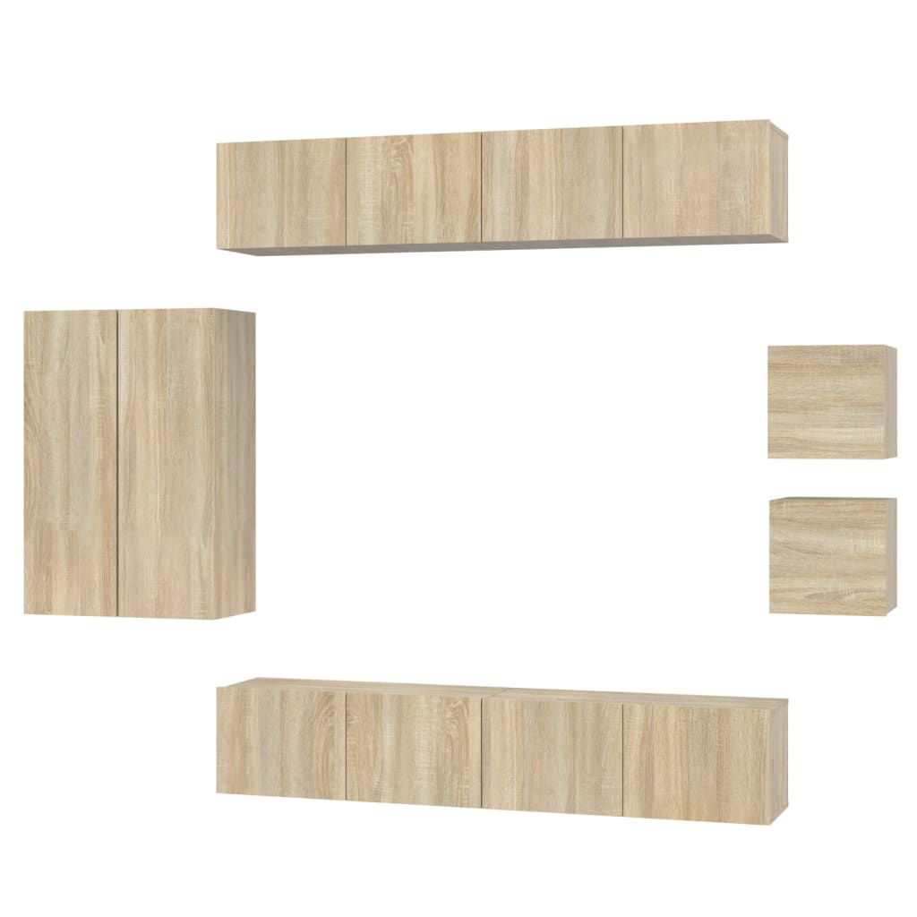 Ensemble de meubles TV 8 pcs Chêne sonoma Bois d'ingénierie - XIOS