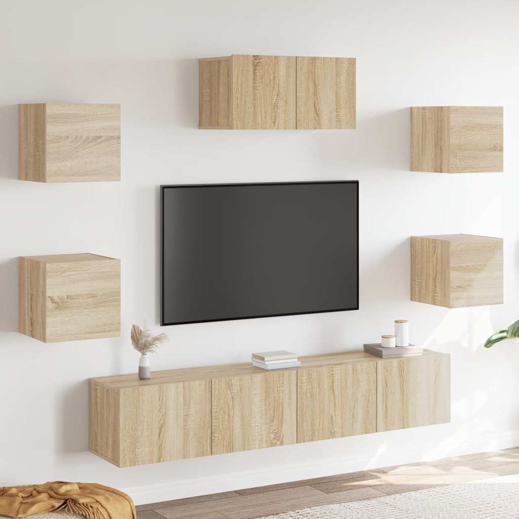 Ensemble de meubles TV 7 pcs Chêne sonoma Bois d'ingénierie - XIOS