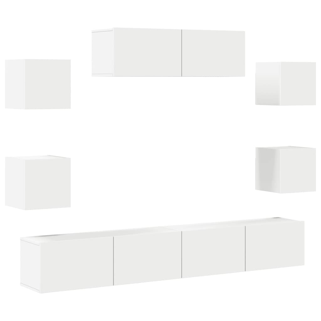 Ensemble de meubles TV 7 pcs Blanc Bois d'ingénierie - XIOS