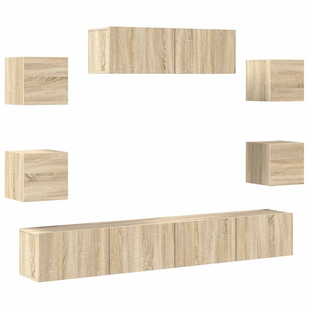 Ensemble de meubles TV 7 pcs Chêne sonoma Bois d'ingénierie - XIOS